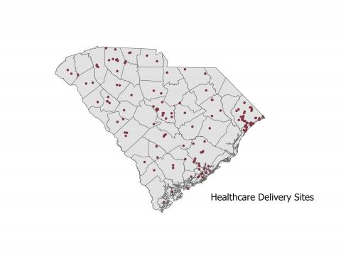 Map of Healthcare Delivery Service Sites