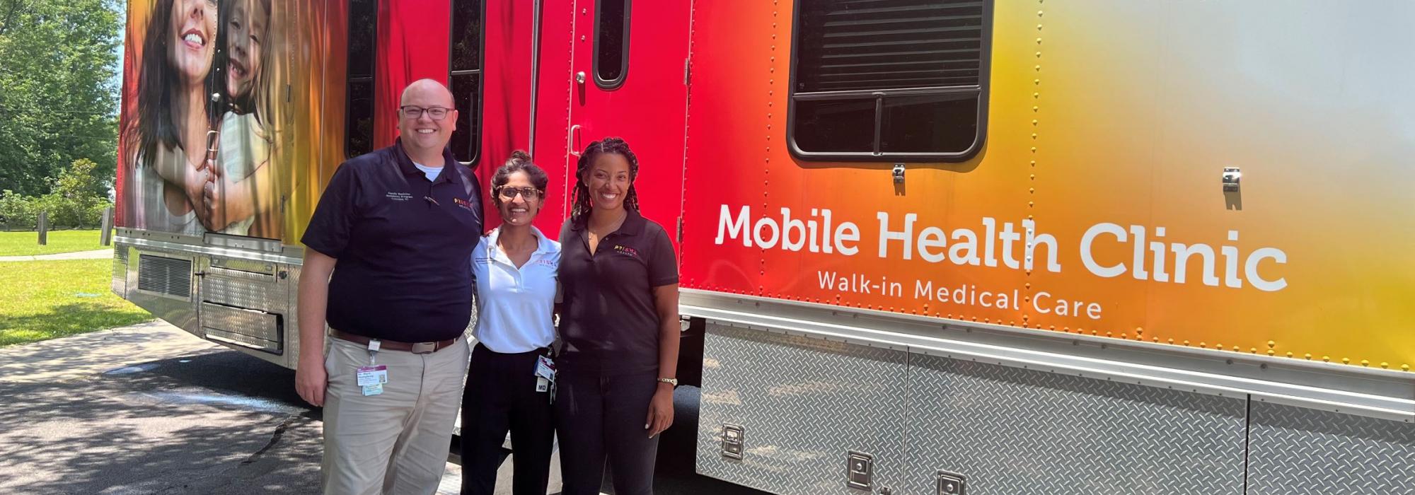 Team at a mobile health unit